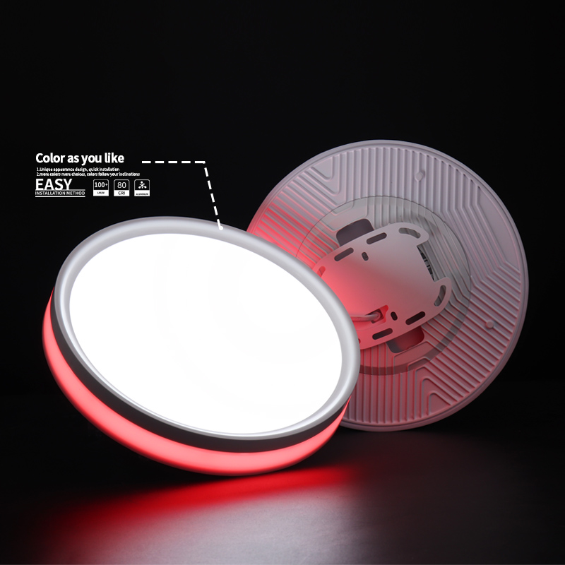 Luz de panel montada en superficie con anillo de color