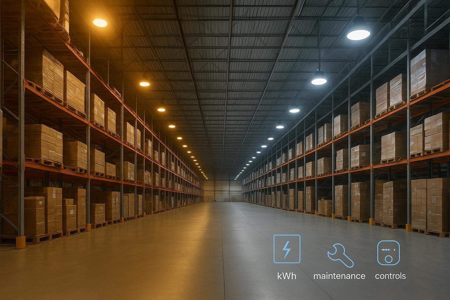 الهاليد المعدني مقابل مصابيح LED العالية للمستودعات (2026): التكلفة الإجمالية للملكية والأداء ودليل التحديث